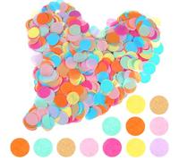 Nogeqi 12000PCS Multicolor Round Confetti, 1inch/2.5cm Ready Tissue Paper Confetti for Table Decoration Wedding Birthday Party Festival Arts Craft DIY (Mixed Pastel Colors, 100g)