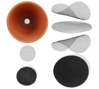 Nogeqi 150PCS Flower Pot Hole Mesh Pad, Bonsai Bottom Drainage Mesh for Plant Pots, Reusable Round Plant Potting Bottom Grid Mat Prevent Soil Loss Gardening Essentials, 2/4inch (Black)