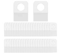 Nogeqi 180 Pcs 0.87x1.26in Self Adhesive Hang Tabs, Retail Adhesive Hanging Tags, Round Hole Clear Plastic Hanging Stickers for Cards Handicrafts Jewelry Display(2.2x3.2cm/0.87x1.26in)