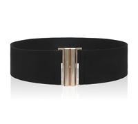 Nogeqi 1PCS Black Elastic Belt for Women, Wide Waist Belt with Buckle, Plus Size Adjustable Cinch Belts for Women Ladies Dresses