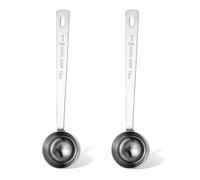 Nogeqi 2 Pack Long Handle Measuring Spoon, Stainless Steel Coffee Scoop for Ground Coffee, 1 Tablespoon Scoop for Bean Milk Fruit Measuring (1tbsp, 15ml)