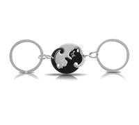 Nogeqi 2 Pcs Couple Keyrings Cat Cute Couple Gifts for Boyfriend Girlfriend, Matching Keyring Friendship Best Friend Cat Key Chain for Him Her Bf Gf Husband Wife Fiance Fiancée Women Men