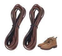 Nogeqi 2 Pcs Leather Shoe Laces, 3mm Leather Cord, Square Boot Laces, Leather String Strips for Craft Jewelry Making Shoe Lace Braided Bracelets Necklaces(Dark Brown)
