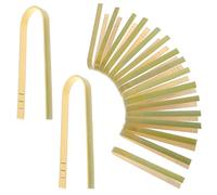 Nogeqi 20 Pcs Mini Bamboo Tongs for Food, 4 Inch Disposable Bamboo Toast Tongs, Wooden Cooking Utensils for Charcuterie, Toast, Bread, Pickles, Tea Supplies, Home Use