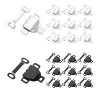 Nogeqi 20 Sets Sewing Hook and Eye Closures for Clothing, Bra Hooks Replacement, Metal Sewing Snaps and Fasteners Clasp Kit for Trousers Waist Bra Skirt Dress Pants Clothing DIY Craft (Silver Black)