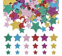 Nogeqi 270PCS Glitter Foam Stickers, Small Cute Star Stickers for Kids Crafts Reward, Self Adhesive Star Foam Decals for Craft Supplies Scrapbooks Greeting Cards Graduation Decoration