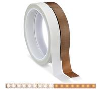 Nogeqi 2Pcs Light Dimming Tape Light Blocking Strips 0.59inx33ft Led Diffuser Tape For Led Strip Moderate Light Blocking (Brown, White)