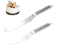 Nogeqi 2PCS Palette Knife Baking, Stainless Steel Icing Spatula Offset Spatula Cake Spatulas for Cake Decorating (Silver)