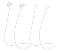 Nogeqi 2PCS Silicone Loop Link Cord, Flexible Loop Switch Earplug Lanyard, Earplugs Cord Works with Removable Tips, Flexible Loop Lanyard Keep Earbuds Safe Compatible with Most Earplugs(White)