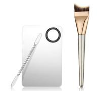 Nogeqi 3 Pcs Make Up Spatula Tool Including Nose Contour Brush,Makeup Palette Tray,Foundation Spatula,Korean Make up Tool Accessories Set for Women Girl(Fishtail Shape Brush)