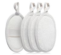 Nogeqi 4 Pack Natural Loofah Face Scrubber for Women Men, Exfoliating Scrub Pads, Face Loofah Exfoliating Scrubber Made from Organic Luffa for Bath Shower