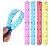 Nogeqi 4 Pcs Bendy Ruler 30cm Flexible Ruler 12 Inch Colorful Soft Rulers Reglas Bendable Rulers with Centimeters and Inches Translucent Shatterproof for Adults Home Office Supplies Classroom