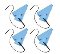 Nogeqi 4 Piece Instrument Cleaning Cloth, A-shaped Flute Cleaning Set, Clarinet Cleaning Cloth, Saxophone Cleaning Set, Flute Cleaning Cloth for Piccolo Flute Sax Musical Instruments (Blue)