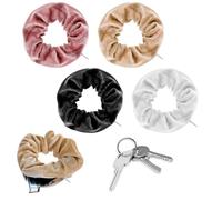 Nogeqi 4PCS Stash Scrunchie with Zipper Pocket, Velvet Hidden Pocket Scrunchies, Large Ponytail Holder Scrunchy Hair Ties for Women Girls (Multi Colors)