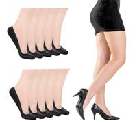 Nogeqi 5 Pair No Show Socks Women,Thin Cotton Socks for Flats Non Slip,No See Invisible Sock for Women,Liner Sock for Spring Autumn(Black)