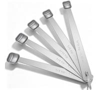 Nogeqi 5 Pcs Stainless Steel Measuring Spoons Sets, Square Tablespoon Measuring Spoon for Dry or Liquid, Metal Measuring Spoon for Coffee Baking for Cooking Ingredients Measuring 1/16, 1/8, 3/16, 1/4,