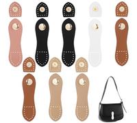 Nogeqi 8 Sets Sew On Leather Purse Clasp DIY Craft Leather Snap Buckles Sewing Accessories PU Leather Snaps and Fasteners Kit for Wallet Shoulder Bag Handbag Purse Bag Making Supplies(5 Colors)