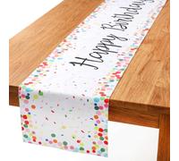 Nogeqi Birthday Table Runner, Happy Birthday Table Decorations