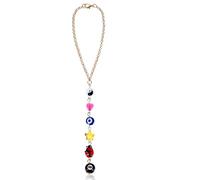 Nogeqi Evil Eye Car Hanging Accessories, Cute Yin Yang 8 Ball Decor Ladybug Heart Star Shaped Rear View Mirror Accessories for Car Decorations Interior Aesthetic Lanyards Beaded Decor