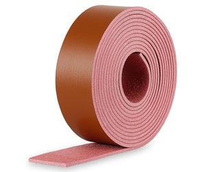 Nogeqi Genuine Leather Strap Strips for Crafts, 2.5 cm Wide, 2 mm Thick, 1.85 m Long, Single Sided Flat Leather Wrap for DIY Craft Tooling Belt Making Hobby Workshop, Brown