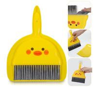 Nogeqi Small Dustpan and Brush Set, Small Hand Broom and Dustpan Set, Mini Dust Pan Brush Sets, Cute Mini Hand Broom Portable for Home Cleaning Drawers Desktop Sofas Pet Areas Guinea Pig Cages, Yellow