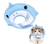 Nogeqi Soft Cone for Cats, Cute Shark Shape Cat Donut Collar, Adjustable Cat E Collar, Lightweight Cats Cones to Stop Licking, After Surgery for Pets Dogs Kittes
