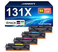 NOGIVY 131X 131A Toner with Chip Compatible with HP 131X CF210X 131A CF210A for HP Laserjet Pro 200 Color MFP M276nw M276n M251n M251nw M276 CF211X CF212X CF213X (Black Cyan Yellow Magenta, Pack of 4)