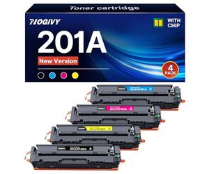 NOGIVY 201A 201X CF400A Toner with Chip Compatible with HP 201A 201X CF400A CF400X Toner for HP Color Laserjet Pro MFP M277dw M252dw M277 M274n M252n M252 M277c6 (Black Cyan Yellow Magenta, Pack of 4)