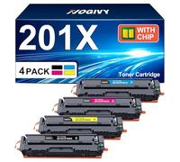 NOGIVY 201X 201A CF400X Toner with Chip Compatible with HP 201X 201A Toner for HP M277dw Toner Color Laserjet MFP M277dw M252dw M252n M274n M277c6 (Black Cyan Yellow Magenta, Pack of 4)