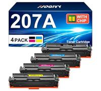 NOGIVY 207A 207X Toner Cartridge Multipack With Chip Compatible for HP 207X W2210A 207A Toner for HP Color LaserJet Pro MFP M283fdw Toner Cartridges for M255dw M283fdn M282nw Black Cyan Yellow Magenta