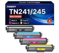NOGIVY TN241/245 Toner Compatible with Brother TN241 TN245 TN-241 (4-pack) | Compatible for Brother DCP 9022CDW MFC-9332CDW MFC 9142CDN MFC 9332CDW HL-3152CDW HL-3142CDW (Black Cyan Yellow Magenta)