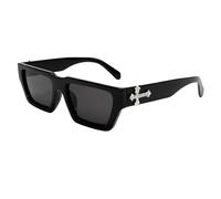 Nogkdyc Y2K Retro Sunglasses - Rectangular Gothic Glasses for Men Women, UV400 Protection Vintage Hip Hop Streetwear - Black (C1,A)