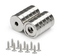 NogmeTaa Rare Earth Magnets,20lbs Strong Round Cabinet Magnet,0.63"（16mm）Neodymium Cup Magnets, Waterproof Pot Magnet with Countersunk and Screw for Holding Tools, Door, Magnetic Cabinet Locks, 10Pcs