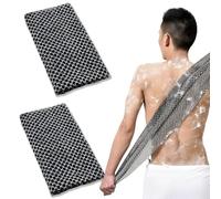 Nogotizam 2-Pack Exfoliating Shower Towels with Dual-Sided Texture for Gentle and Deep Skin Cleansing, Long-Lasting Nylon Material