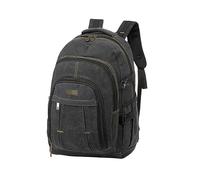 NOGRAX School Bag Men Canvas Backpack Zipper Rucksacks Laptop Travel Shoulder Notebook Schoolbags Vintage College School Bags-Black
