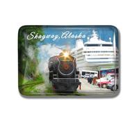 Nogytize Crystal Fridge Magnets for Skagway Railway Alaska USA Travel Souvenir Collectibles Rectangle Funny for Kitchen Gift Home Decoration Office Whiteboard Landmark