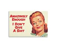 NOHF Funny Poster Amazingly Enough I Don't Give A Shit Poster Wall Art Print Retro Aesthetic Room Decor 08x12inch(20x30cm) Unframe-style