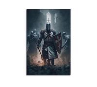 NOHF Medieval Knights Templar Poster Wall Art Print Retro Aesthetic Room Decor 16x24inch(40x60cm) Unframe-style