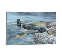 NOHF Military Fighter Poster Hawker Hurricane Poster Wall Art Print Retro Aesthetic Room Decor Office Decorations 16x24inch(40x60cm) Frame-style