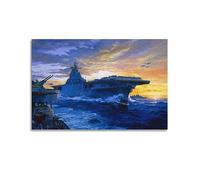 NOHF Military Poster for Aircraft Carrier USS Yorktown Poster Wall Art Print Retro Aesthetic Room Decor Office Decorations 12x18inch(30x45cm) Unframe-style