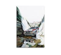 NOHF Sport Car Poster for Lancia Delta Vintage Rally Race Poster Wall Art Print Retro Aesthetic Room Decor Office Decorations 08x12inch(20x30cm) Unframe-style