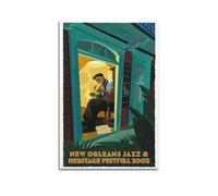 NOHF Vintage Gig Poster NEW ORLEANS JAZZ HERITAGE FESTIVAL Poster Wall Art Print Retro Aesthetic Room Decor Office Decorations 12x18inch(30x45cm) Unframe-style