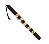 Nohma Leather Hanging Door Bells - Handmade Sleigh Bells & Dog Training Bells for Potty Training, Holiday Décor, and Multi-Purpose Door Use (Black - Brass Bells)