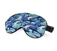 NOHSHE Blue Sharks Sleep Mask Eye Mask Ocean Sea Animal Fish Marine Funny Cute Wildlife Surfboard Sleep Mask Light Blocking Adjustable Smooth Soft for Women Deep Rest Travel