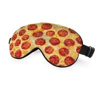 NOHSHE Cheese Pizza Silk Sleep Mask Eye Cover with Adjustable Strap for Travel, Nap, Shift Work, Office
