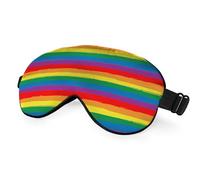 NOHSHE Rainbow Striped Sleep Eye Mask LGBT Flag Color Stripes Art Silk Eye Mask Sleeping Soft Eye Shade Cover for Men Women Boy Girl Airplane Travel with Elastic Strap