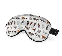 NOHSHE Silk Animal Eye Mask - Brown & White Spotted Horse Design, Adjustable Strap for Sleeping, Travel, Nap, Shift Work, Office