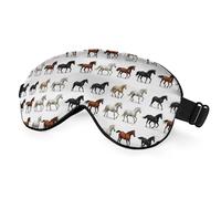 NOHSHE Silk Animal Eye Mask - Brown & White Spotted Horse Design, Adjustable Strap for Sleeping, Travel, Nap, Shift Work, Office