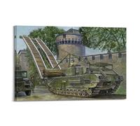 NOHYS UK WWII Vintage Tank Poster Churchill Mk.IV Infantry Tank Poster Decorative Painting Canvas Wall Posters And Art Picture Print Modern Family Bedroom Decor Posters 16x24inch(40x60cm)