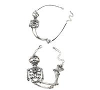NOIAFZY 1 Set Stylish Punk Skull Body Bracelet for Men, Vintage Hip-hop European American Style, Alloy Gothic Jewelry Accessory for Daily Wear